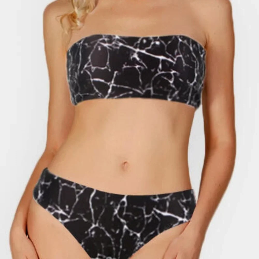 Marble Printed Sleeveless Bikini Set size Medium & Large NEW